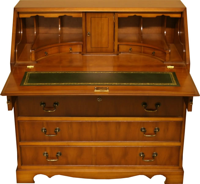 large reproduction bureau mahogany and yew