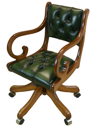 reproduction regency swivel desk chair with arms