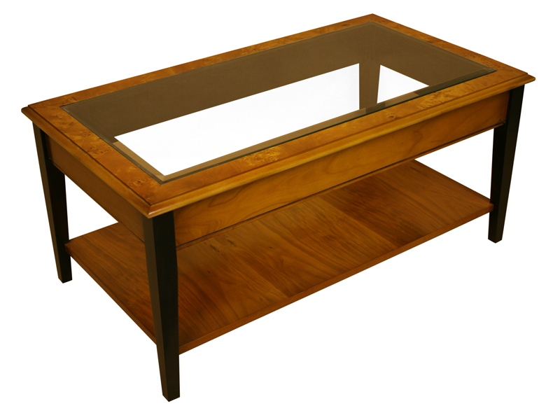 Glass Top Tapered Leg Coffee Table