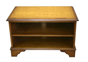 small open front reproduction tv cabinet