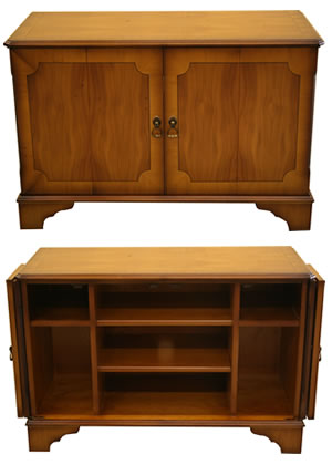 reproduction widescreen tv cabinet split folding doors